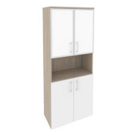 Onix Шкаф высокий широкий O.ST-1.4 R white Дуб Аттик/Белый Бриллиант/Стекло White 800*420*1977