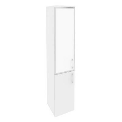 Onix Шкаф высокий узкий левый O.SU-1.2 R (L) white Белый Бриллиант/Стекло White 400*420*1977