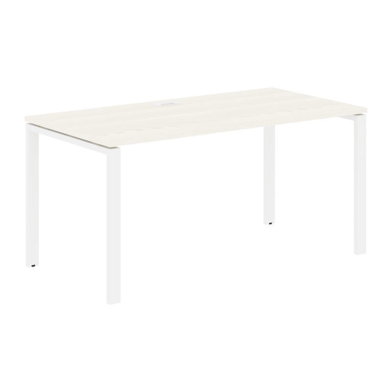 Стол прямой EUST 1580 Ясень Траун/Белый 1560х800х750 EDIS
