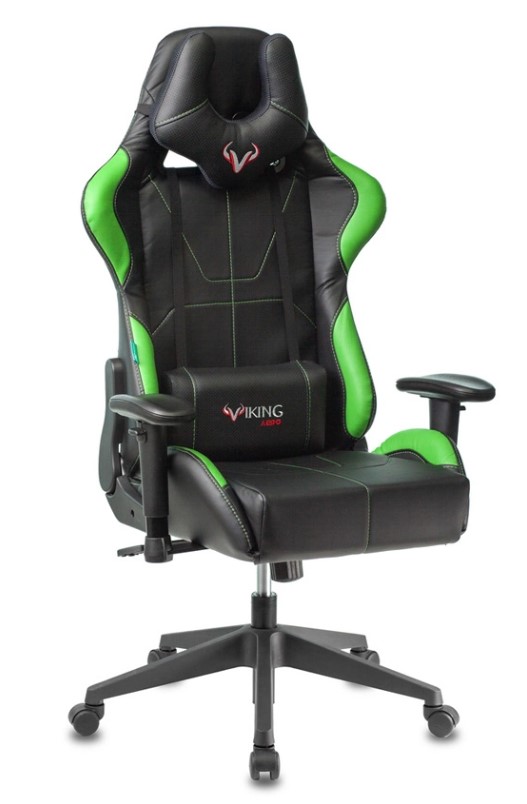 Кресло игровое Zombie VIKING 5 AERO черный/салатовый эко.кожа