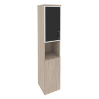 Onix Шкаф высокий узкий левый O.SU-1.4 R (L) black Дуб Аттик/Cтекло Black 400*420*1977