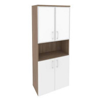 Onix Шкаф высокий широкий O.ST-1.4 R white Дуб Аризона/Белый Бриллиант/Стекло White 800*420*1977
