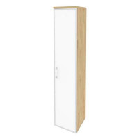 Onix Шкаф высокий узкий правый O.SU-1.10 R (R) white Тиквуд Светлый/Стекло White 400*420*1977