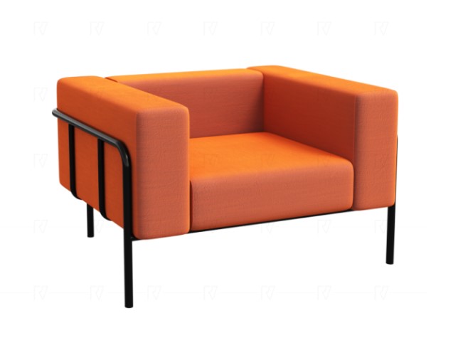 Диван одноместный Flex FLX-1 Velvet Lux 72/Металл Черный