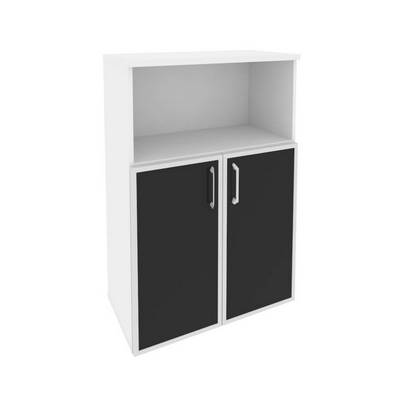 Onix Шкаф средний широкий O.ST-2.2 R black Белый Бриллиант/Cтекло Black 800*420*1207