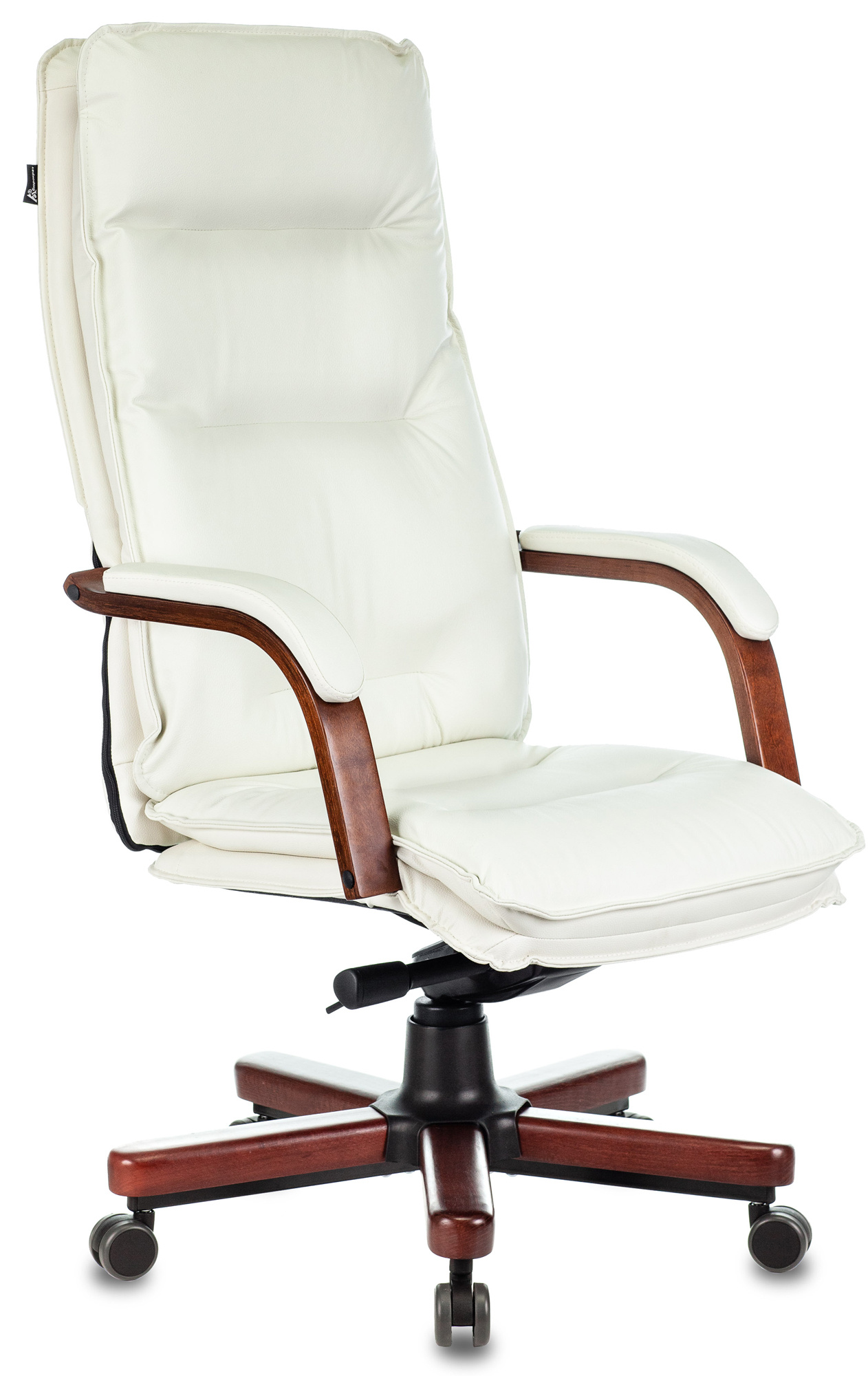Кресло руководителя Бюрократ T-9927 WALNUT слоновая кость кожа
