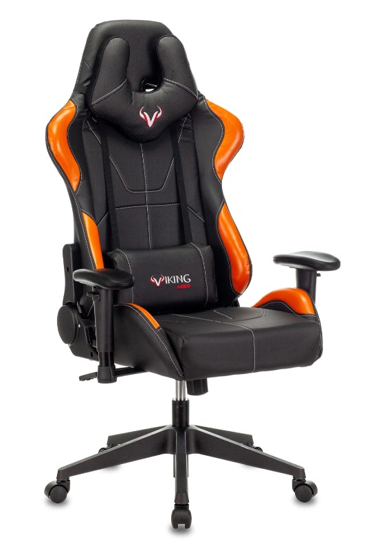 Кресло игровое Zombie VIKING 5 AERO черный/оранжевый эко.кожа