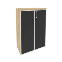 Onix Шкаф средний широкий O.ST-2.4 R black Тиквуд Светлый/Стекло Black 800*420*1207