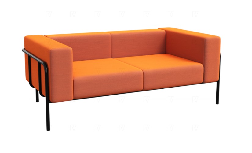 Диван двухместный Flex FLX-2 Velvet Lux 72/Металл Черный
