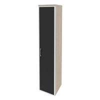 Onix Шкаф высокий узкий правый O.SU-1.10 R (R) black Дуб Аттик/Cтекло Black 400*420*1977
