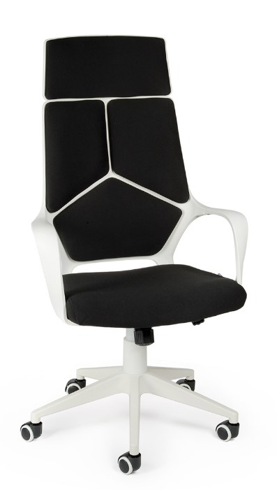 Кресло руководителя IQ / (white+black) белый пластик / черная ткань