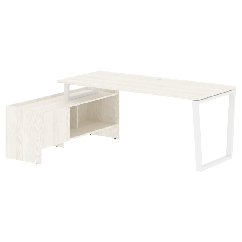 Стол с тумбой EVCT 19814 Ясень Траун/Белый 1960х1400х750 EDIS