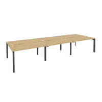 Onix Рабочая станция на П-образном м/к O.MP-D.RS-6.3.7 Тиквуд Светлый/Металл Антрацит 4140*1475*750