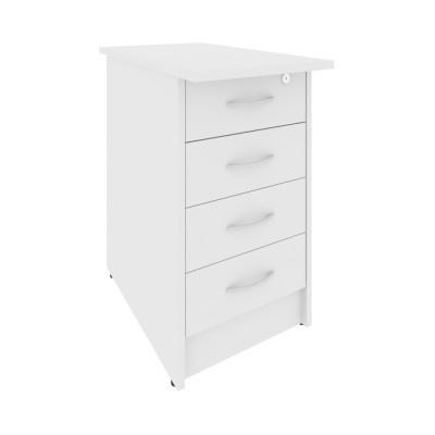 Riva Тумба приставная с фолдингом (4 ящика, с замком) А.ТП-4.2F-S Белый 412*720*750