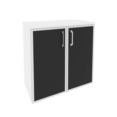 Onix Шкаф низкий широкий O.ST-3.2 R black Белый Бриллиант/Cтекло Black 800*420*823