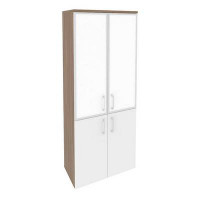 Onix Шкаф высокий широкий O.ST-1.2 R white Дуб Аризона/Белый Бриллиант/Стекло White 800*420*1977