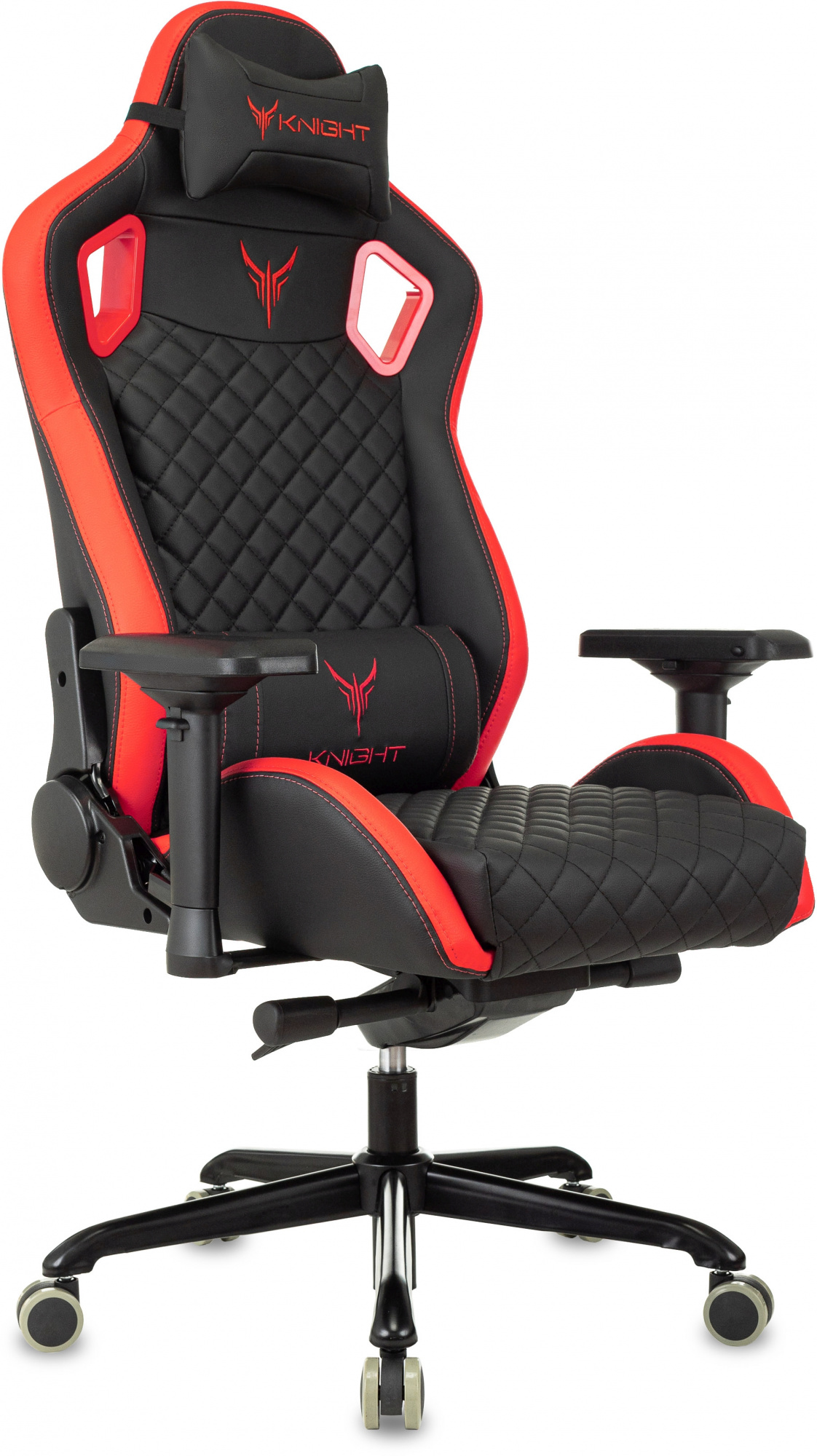 Кресло игровое Knight Titan черный/красный ромбик эко.кожа