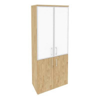 Onix Шкаф высокий широкий O.ST-1.2 R white Тиквуд Светлый/Стекло White 800*420*1977