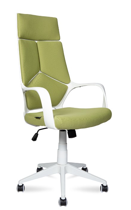 Кресло руководителя IQ / (White plastic green) белый пластик / зеленая ткань