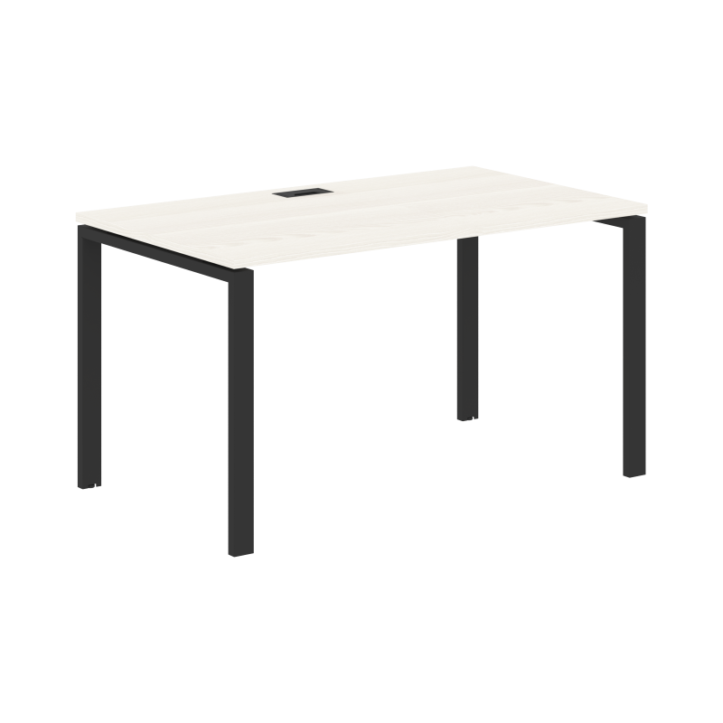 Стол прямой EUST 1380 Ясень Траун/Черный 1360х800х750 EDIS