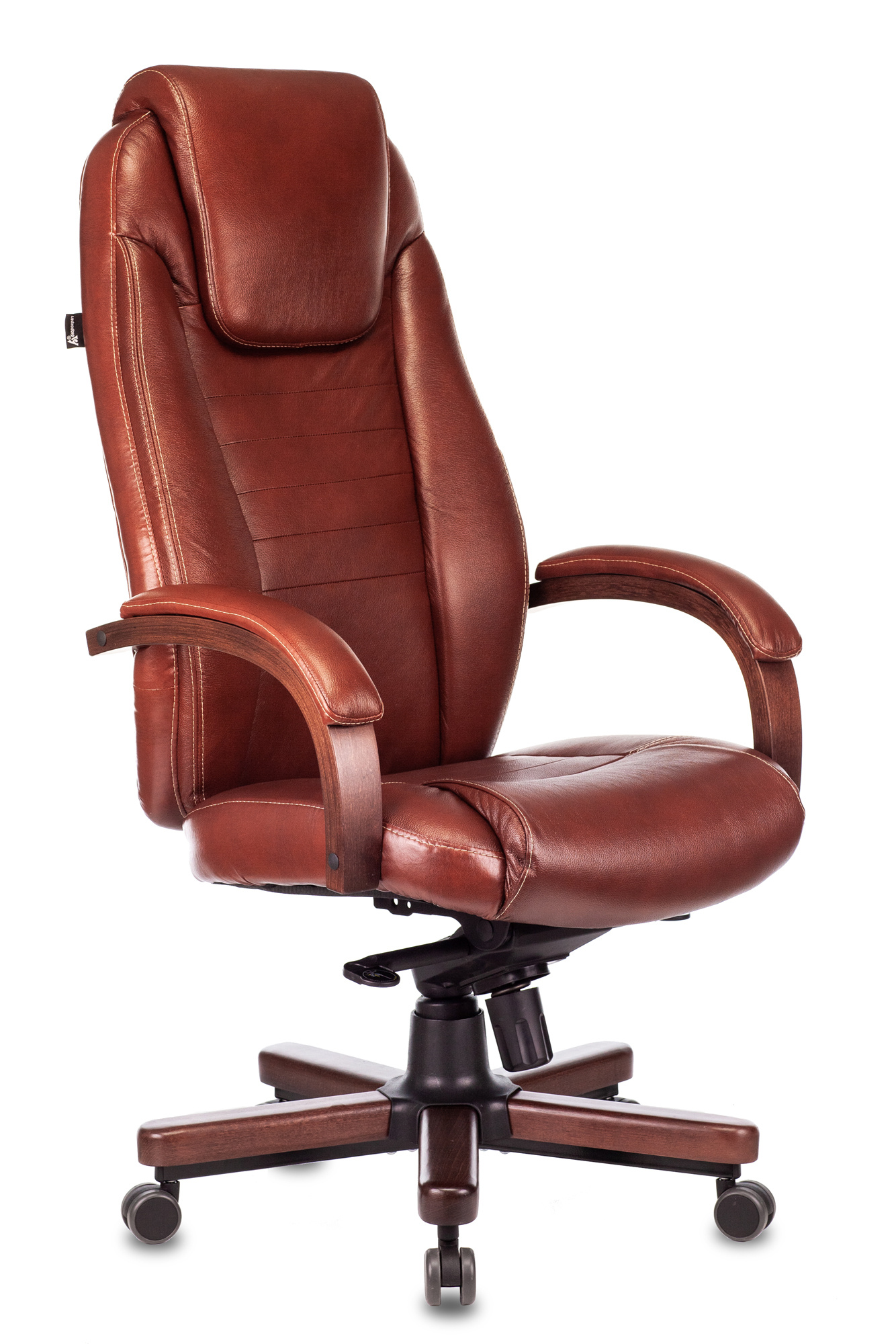 Кресло руководителя Бюрократ T-9923 WALNUT светло-коричневый Leather Eichel кожа