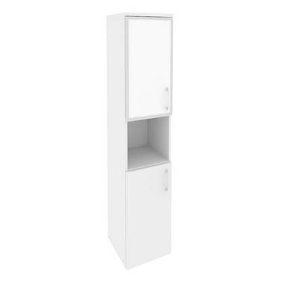 Onix Шкаф высокий узкий левый O.SU-1.4 R (L) white Белый Бриллиант/Стекло White 400*420*1977