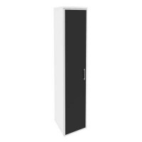 Onix Шкаф высокий узкий левый O.SU-1.10 R (L) black Белый Бриллиант/Cтекло Black 400*420*1977