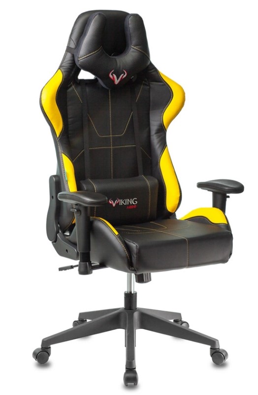 Кресло игровое Zombie VIKING 5 AERO черный/желтый эко.кожа