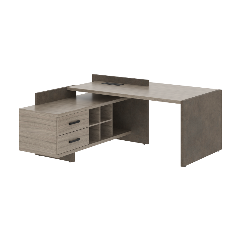 Стол СФ-531222 Дрифтвуд /Бетон чикаго темно-серый 1800х1798х840 WOOD&STONE
