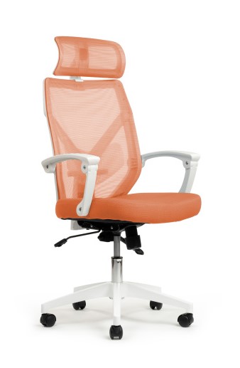 Кресло руководителя Riva Chair Oliver RCH W-203AC Белый пластик/Оранжевый